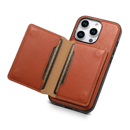 For iPhone 13 Pro Max Denior Cowhide Texture Leather MagSafe Detachable Wallet Phone Case(Brown) - iPhone 13 Pro Max Cases by Denior | Online Shopping South Africa | PMC Jewellery | Buy Now Pay Later Mobicred