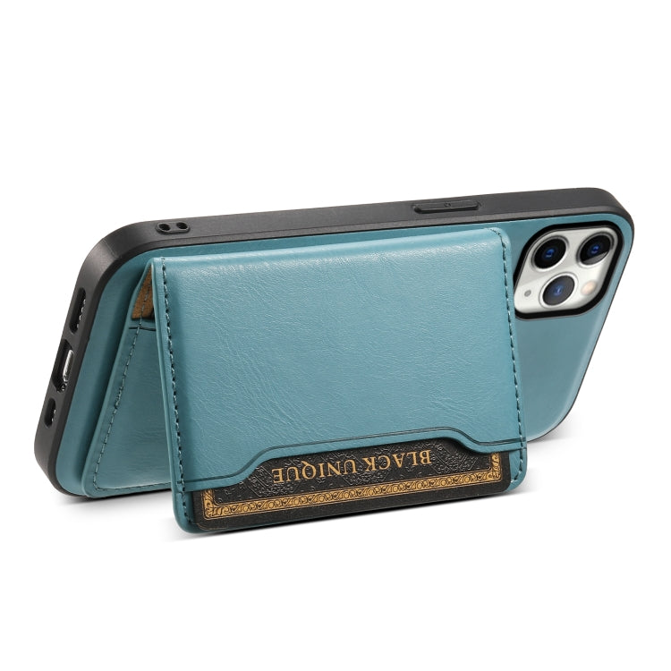 For iPhone 11 Pro Max Denior Cowhide Texture Leather MagSafe Detachable Wallet Phone Case(Blue) - iPhone 11 Pro Max Cases by Denior | Online Shopping South Africa | PMC Jewellery | Buy Now Pay Later Mobicred