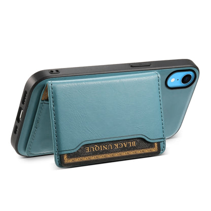 For iPhone XR Denior Cowhide Texture Leather MagSafe Detachable Wallet Phone Case(Blue) - More iPhone Cases by Denior | Online Shopping South Africa | PMC Jewellery | Buy Now Pay Later Mobicred