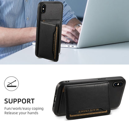 For iPhone XS Max Denior Cowhide Texture Leather MagSafe Detachable Wallet Phone Case(Black) - More iPhone Cases by Denior | Online Shopping South Africa | PMC Jewellery | Buy Now Pay Later Mobicred