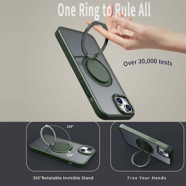 For iPhone 14 Plus 360-degree Rotating MagSafe Magnetic Holder Phone Case(Green) - iPhone 14 Plus Cases by PMC Jewellery | Online Shopping South Africa | PMC Jewellery