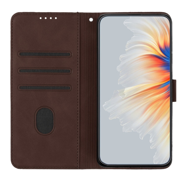 For Google Pixel 9 Pro Heart Pattern Skin Feel Leather Phone Case(Brown) - Google Cases by PMC TechLife | Online Shopping South Africa | PMC TechLife | Buy Now Pay Later Mobicred