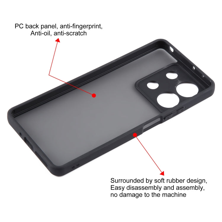 For Xiaomi Redmi Note 13 Fine Pore Matte Black TPU + PC Phone Case - Note 13 Cases by PMC Jewellery | Online Shopping South Africa | PMC Jewellery | Buy Now Pay Later Mobicred