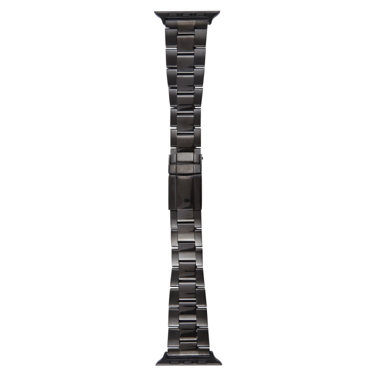 For Apple Watch Series 9 45mm Three-Bead Stainless Steel Watch Band(Black) - free shipping - PMC TechLife - Order now!