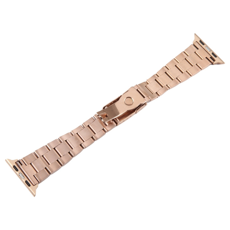 For Apple Watch Ultra 49mm Three-Bead Stainless Steel Watch Band(Rose Gold) - free shipping - PMC TechLife - Order now!