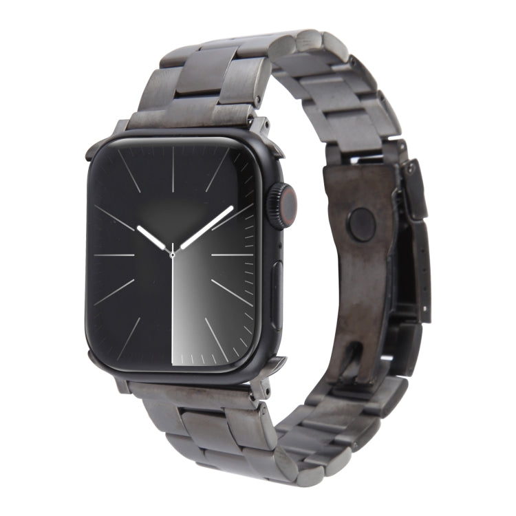 For Apple Watch Ultra 49mm Three-Bead Stainless Steel Watch Band(Gun Color) - free shipping - PMC TechLife - Order now!