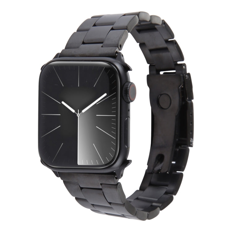 For Apple Watch Series 8 45mm Three-Bead Stainless Steel Watch Band(Black) - free shipping - PMC TechLife - Order now!