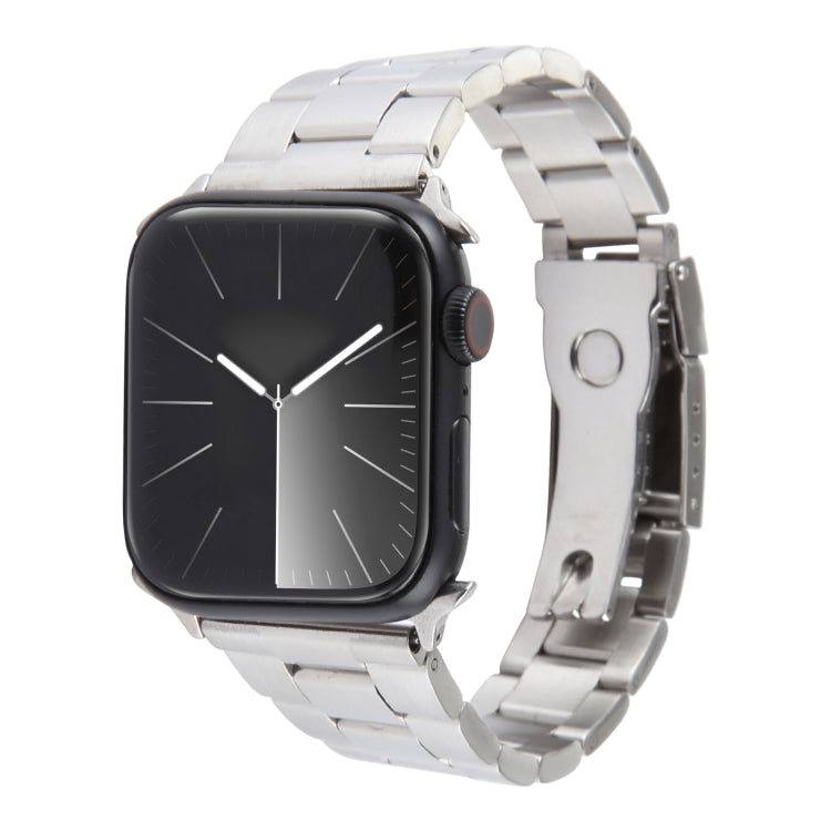 For Apple Watch SE 2022 40mm Three-Bead Stainless Steel Watch Band(Silver) - free shipping - PMC TechLife - Order now!