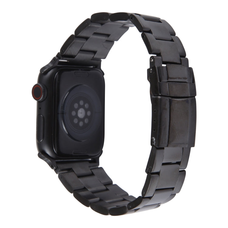For Apple Watch Series 4 44mm Three-Bead Stainless Steel Watch Band(Black) - free shipping - PMC TechLife - Order now!