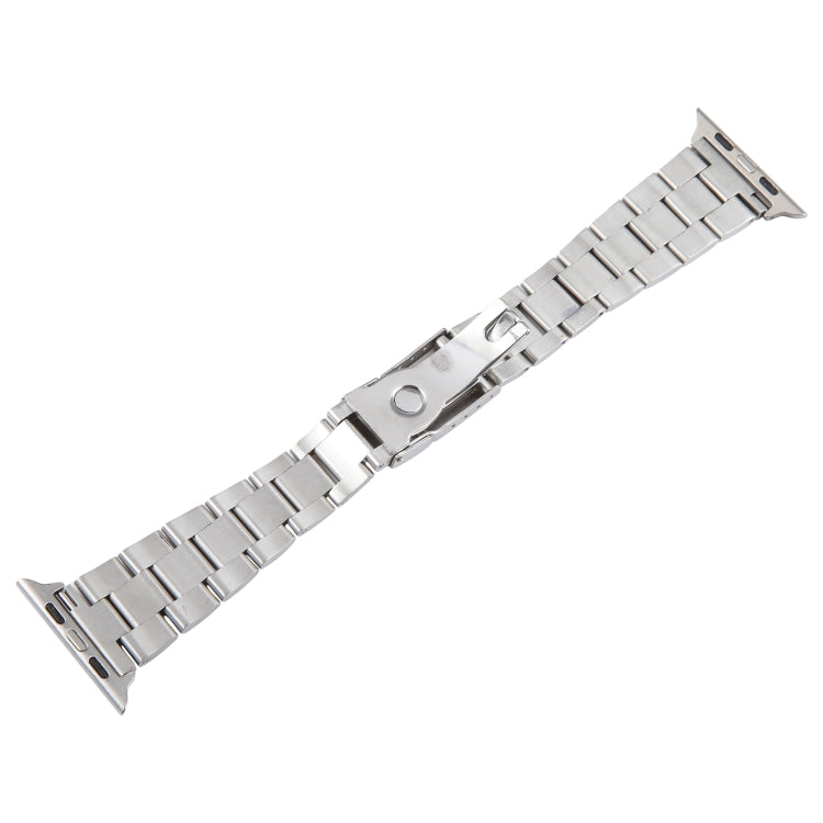 For Apple Watch Series 4 40mm Three-Bead Stainless Steel Watch Band(Silver Gold) - free shipping - PMC TechLife - Order now!