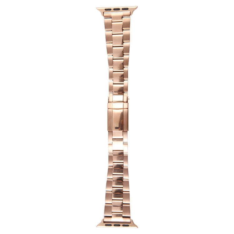 For Apple Watch Series 3 38mm Three-Bead Stainless Steel Watch Band(Rose Gold) - free shipping - PMC TechLife - Order now!