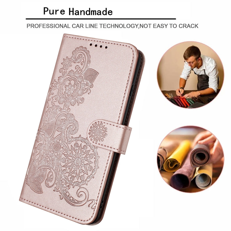 For Huawei Pura 70 Pro/70 Pro+ Datura Flower Embossed Flip Leather Phone Case(Rose Gold) - Huawei Cases by PMC Jewellery | Online Shopping South Africa | PMC Jewellery | Buy Now Pay Later Mobicred