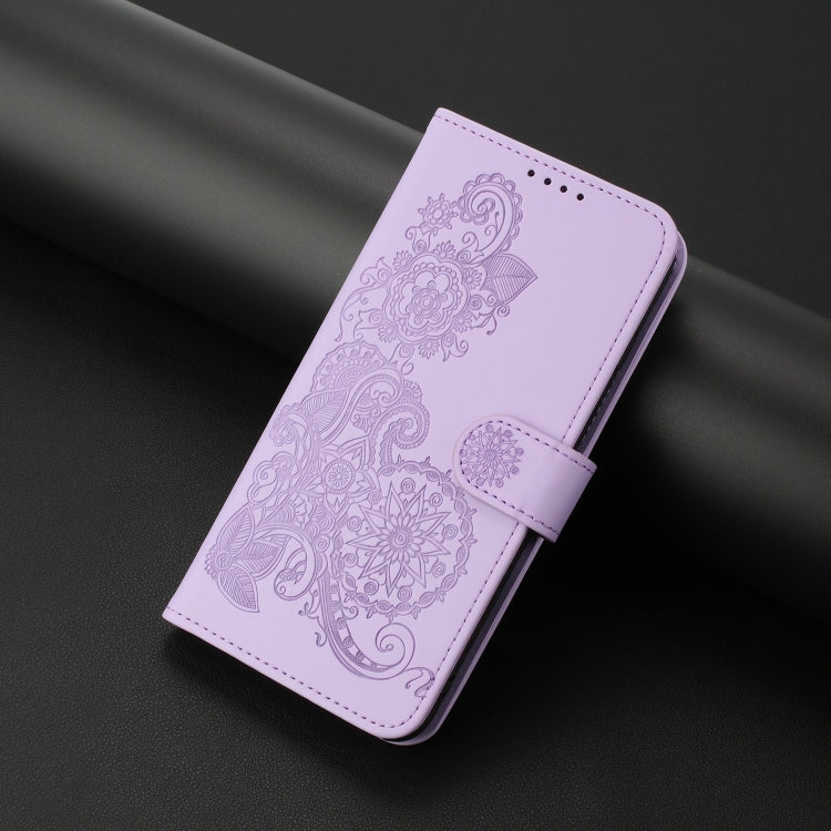 For Google Pixel 9 Pro Datura Flower Embossed Flip Leather Phone Case(Purple) - Google Cases by PMC Jewellery | Online Shopping South Africa | PMC Jewellery | Buy Now Pay Later Mobicred