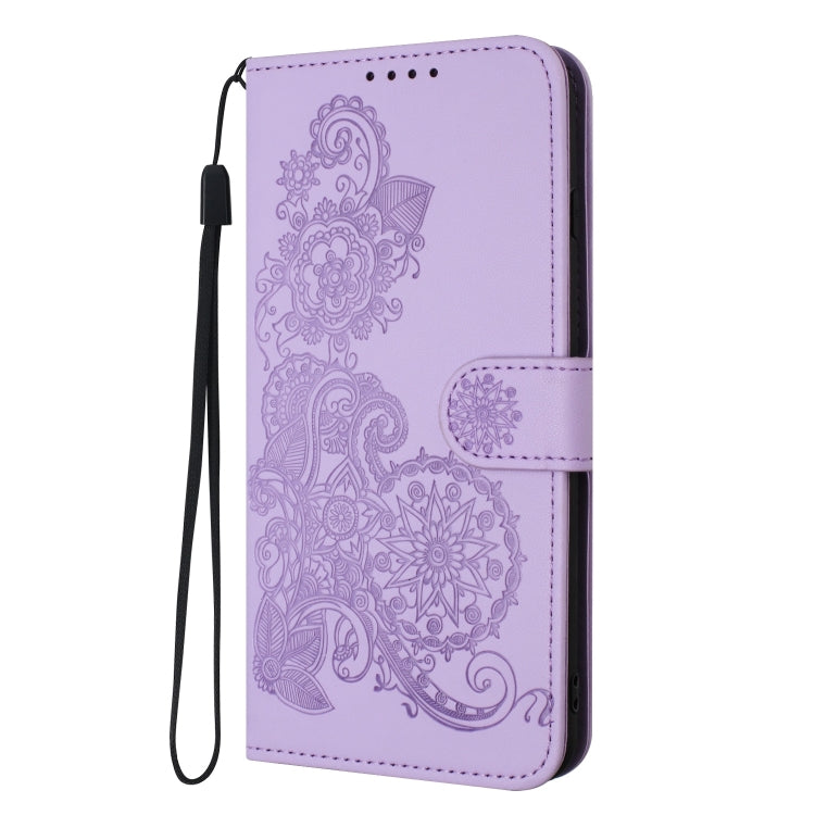 For Google Pixel 9 Pro Datura Flower Embossed Flip Leather Phone Case(Purple) - Google Cases by PMC Jewellery | Online Shopping South Africa | PMC Jewellery | Buy Now Pay Later Mobicred