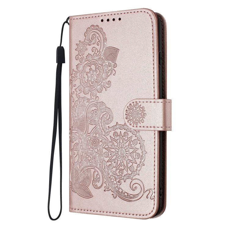 For Google Pixel 9 Datura Flower Embossed Flip Leather Phone Case(Rose Gold) - Google Cases by PMC TechLife | Online Shopping South Africa | PMC TechLife | Buy Now Pay Later Mobicred