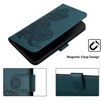 For Google Pixel 9 Datura Flower Embossed Flip Leather Phone Case(Dark Green) - Google Cases by PMC Jewellery | Online Shopping South Africa | PMC Jewellery | Buy Now Pay Later Mobicred