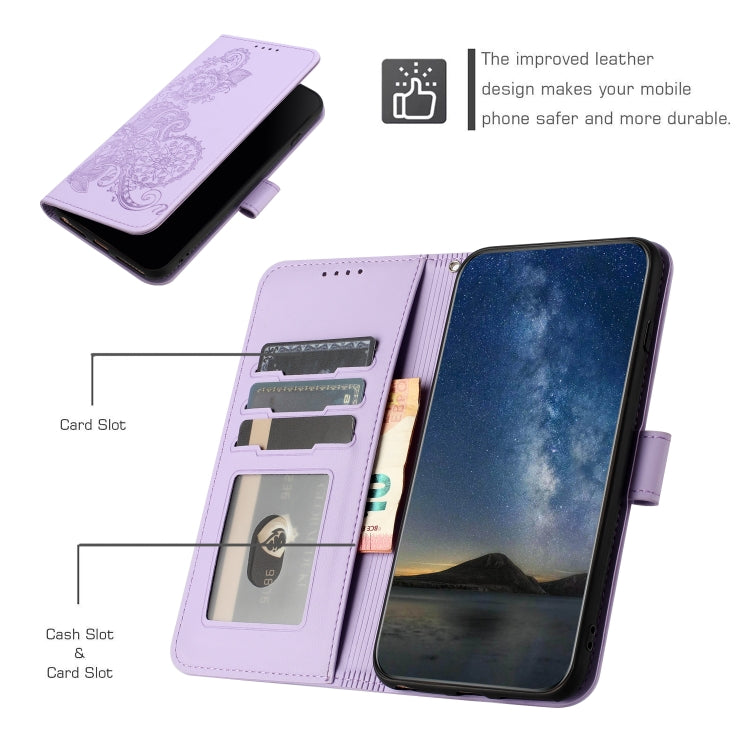 For Xiaomi Redmi K70 Datura Flower Embossed Flip Leather Phone Case(Purple) - K70 Cases by PMC Jewellery | Online Shopping South Africa | PMC Jewellery | Buy Now Pay Later Mobicred