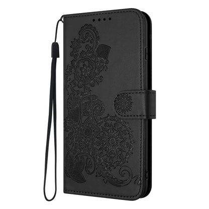 For Xiaomi Redmi K70 Datura Flower Embossed Flip Leather Phone Case(Black) - K70 Cases by PMC Jewellery | Online Shopping South Africa | PMC Jewellery | Buy Now Pay Later Mobicred