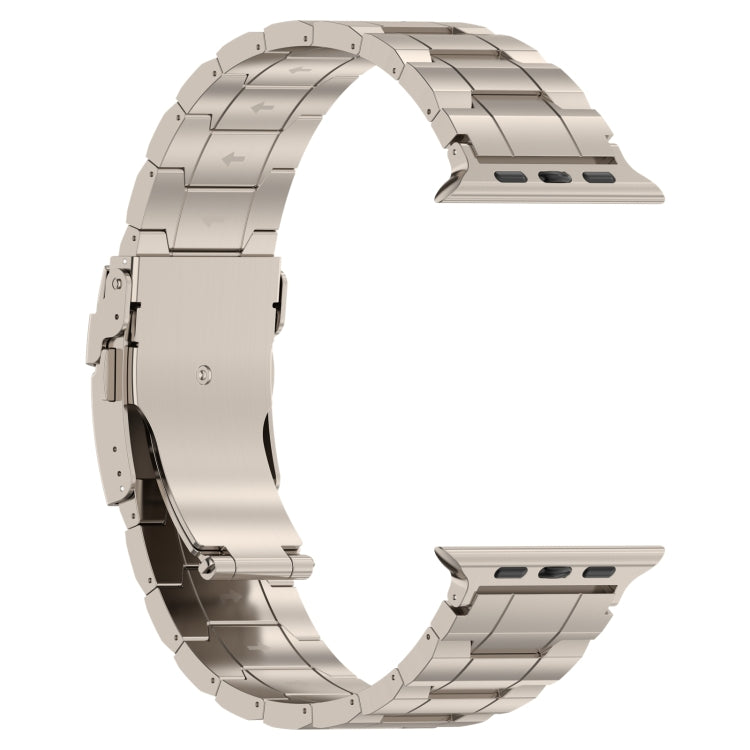 For Apple Watch Ultra 2 49mm Safety Buckle Trapezoid Titanium Steel Watch Band(Titanium) - Watch Bands by PMC TechLife | Online Shopping South Africa | PMC TechLife