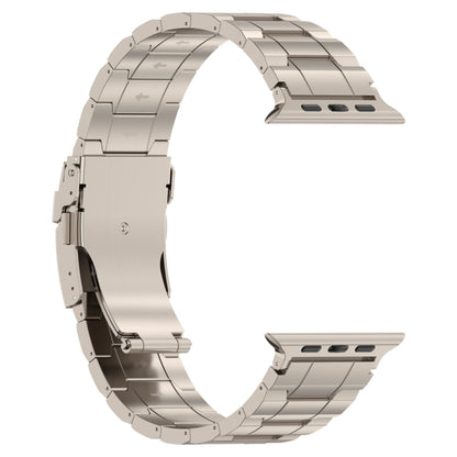 For Apple Watch Series 5 44mm Safety Buckle Trapezoid Titanium Steel Watch Band(Titanium) - Watch Bands by PMC Jewellery | Online Shopping South Africa | PMC Jewellery