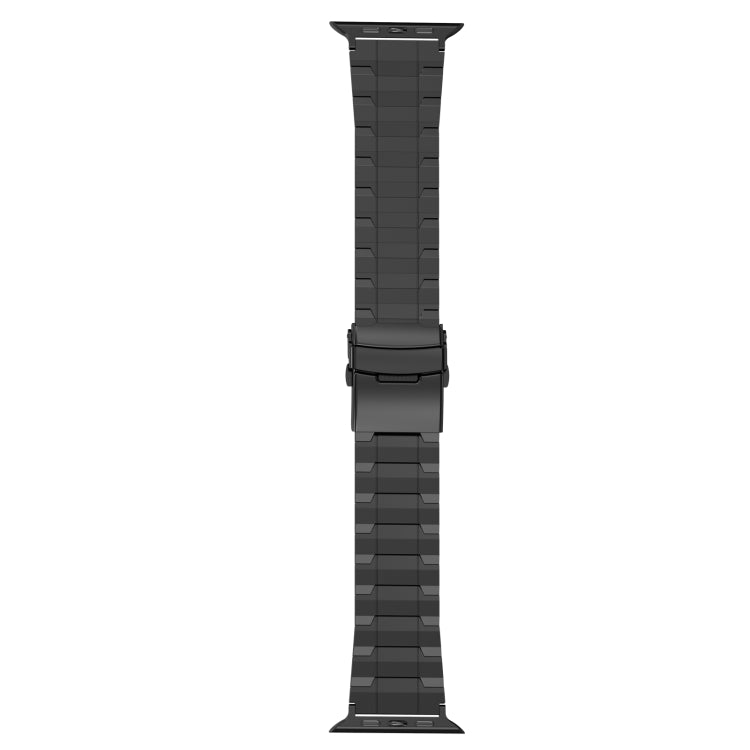 For Apple Watch Series 9 45mm Safety Buckle Trapezoid Titanium Steel Watch Band(Titanium) - Watch Bands by PMC TechLife | Online Shopping South Africa | PMC TechLife