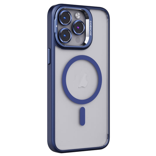 For iPhone 14 Pro Max Invisible Lens Holder PC + TPU Frosted MagSafe Phone Case(Dark Blue) - iPhone 14 Pro Max Cases by PMC Jewellery | Online Shopping South Africa | PMC Jewellery