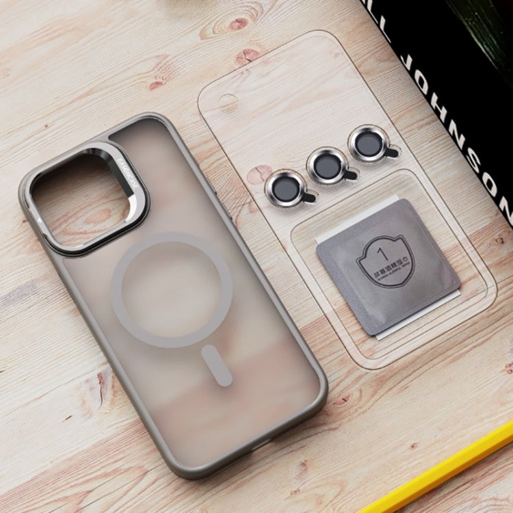 For iPhone 13 Pro Max Invisible Lens Holder PC + TPU Frosted MagSafe Phone Case(White) - iPhone 13 Pro Max Cases by PMC TechLife | Online Shopping South Africa | PMC TechLife | Buy Now Pay Later Mobicred