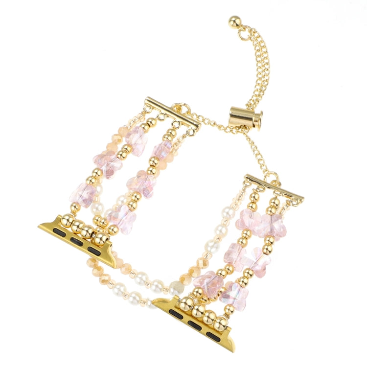 For Apple Watch Ultra 2 49mm Butterfly Chain Bracelet Metal Watch Band(Pink Gold) - Watch Bands by PMC TechLife | Online Shopping South Africa | PMC TechLife