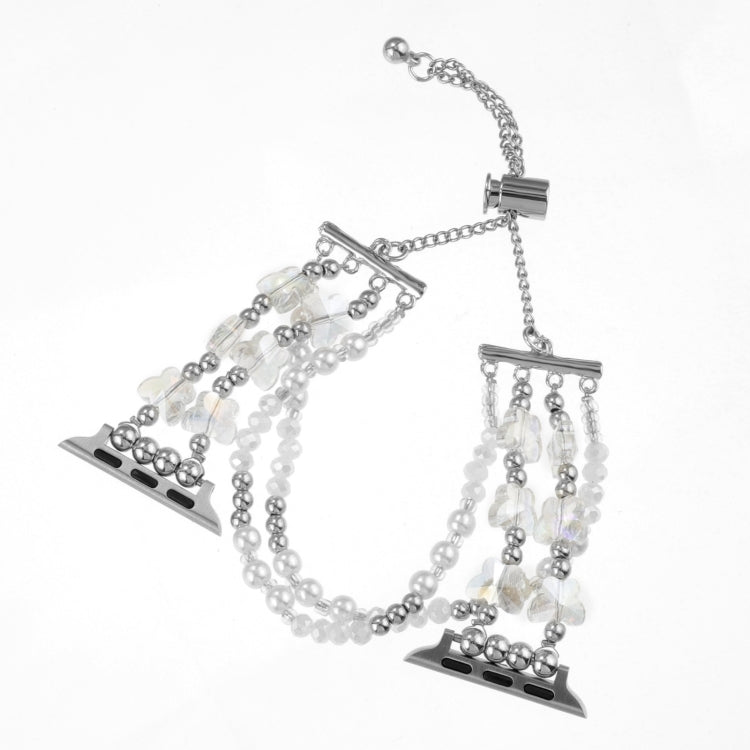 For Apple Watch Ultra 2 49mm Butterfly Chain Bracelet Metal Watch Band(Transparent Silver) - free shipping - PMC TechLife - Order now!