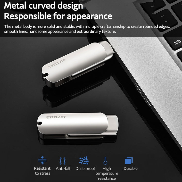 Teclast Leishen Plus Series USB3.0 Twister Flash Drive, Memory:128GB(Silver) - USB Flash Drives by TECLAST | Online Shopping South Africa | PMC Jewellery