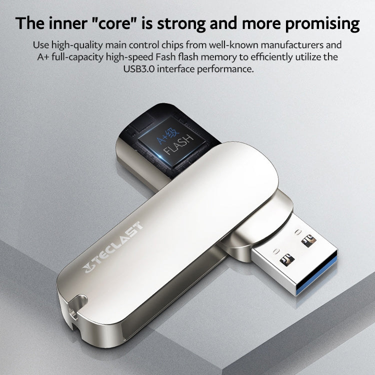 Teclast Leishen Plus Series USB3.0 Twister Flash Drive, Memory:128GB(Silver) - USB Flash Drives by TECLAST | Online Shopping South Africa | PMC Jewellery