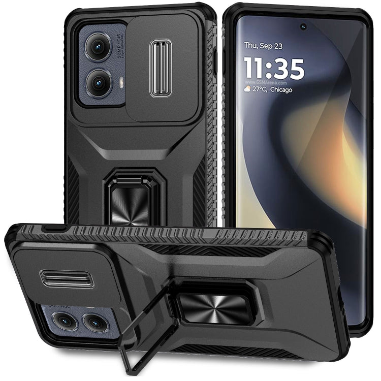 For Motorola Edge 5G 2024 Sliding Camshield Holder Phone Case(Black) - Motorola Cases by PMC Jewellery | Online Shopping South Africa | PMC Jewellery | Buy Now Pay Later Mobicred