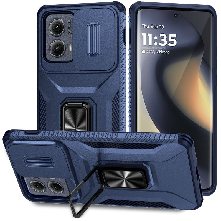 For Motorola Edge 5G 2024 Sliding Camshield Holder Phone Case(Blue) - Motorola Cases by PMC Jewellery | Online Shopping South Africa | PMC Jewellery | Buy Now Pay Later Mobicred