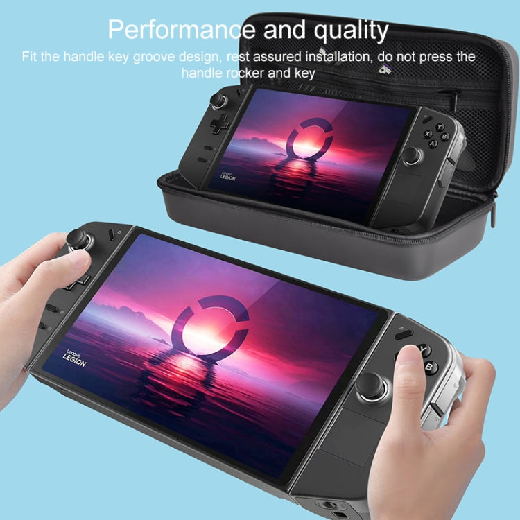 For Lenovo Legion Go  Portable EVA Leather Grain Game Console Storage Bag(Black) - Accessories by PMC TechLife | Online Shopping South Africa | PMC TechLife