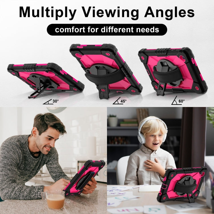 For Samsung Galaxy Tab A9 X115 Contrast Color Robot C2 Silicone Hybrid PC Tablet Case(Black Rose Red) - Other Galaxy Tab PC by PMC TechLife | Online Shopping South Africa | PMC TechLife