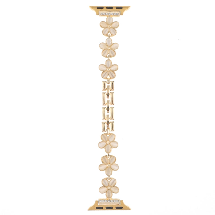 For Apple Watch Ultra 2 49mm 5-petaled Flower Zinc Alloy Chain Watch Band(Gold) - Watch Bands by PMC TechLife | Online Shopping South Africa | PMC TechLife