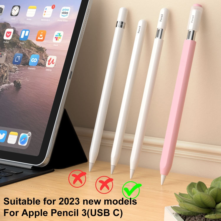 For Apple Pencil (USB-C) Transparent Jelly Stylus Protective Cover(Dark Green) - Pencil Accessories by PMC Jewellery | Online Shopping South Africa | PMC Jewellery | Buy Now Pay Later Mobicred