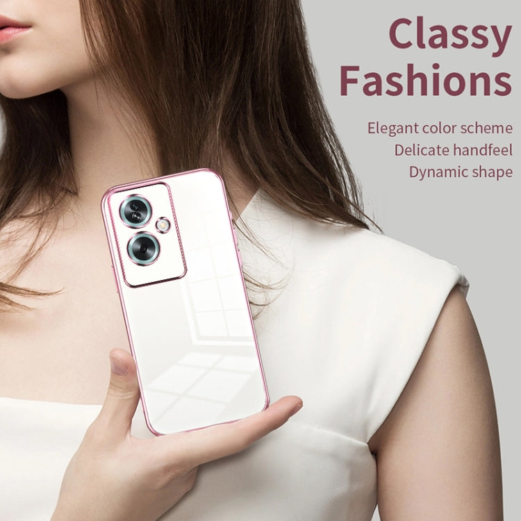 For OPPO A79 5G / A2 Transparent Plating Fine Hole Phone Case(Purple) - OPPO Cases by PMC Jewellery | Online Shopping South Africa | PMC Jewellery | Buy Now Pay Later Mobicred