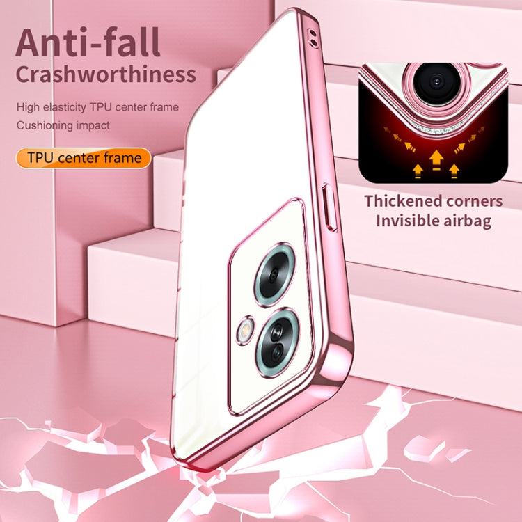 For OPPO A79 5G / A2 Transparent Plating Fine Hole Phone Case(Silver) - OPPO Cases by PMC TechLife | Online Shopping South Africa | PMC TechLife | Buy Now Pay Later Mobicred