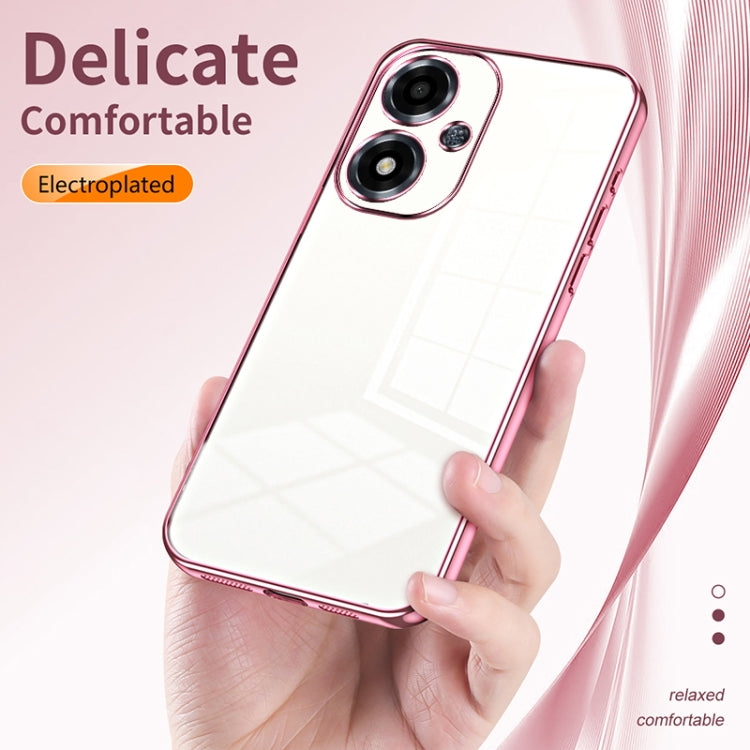 For OPPO A2m Transparent Plating Fine Hole Phone Case(Gold) - OPPO Cases by PMC Jewellery | Online Shopping South Africa | PMC Jewellery | Buy Now Pay Later Mobicred