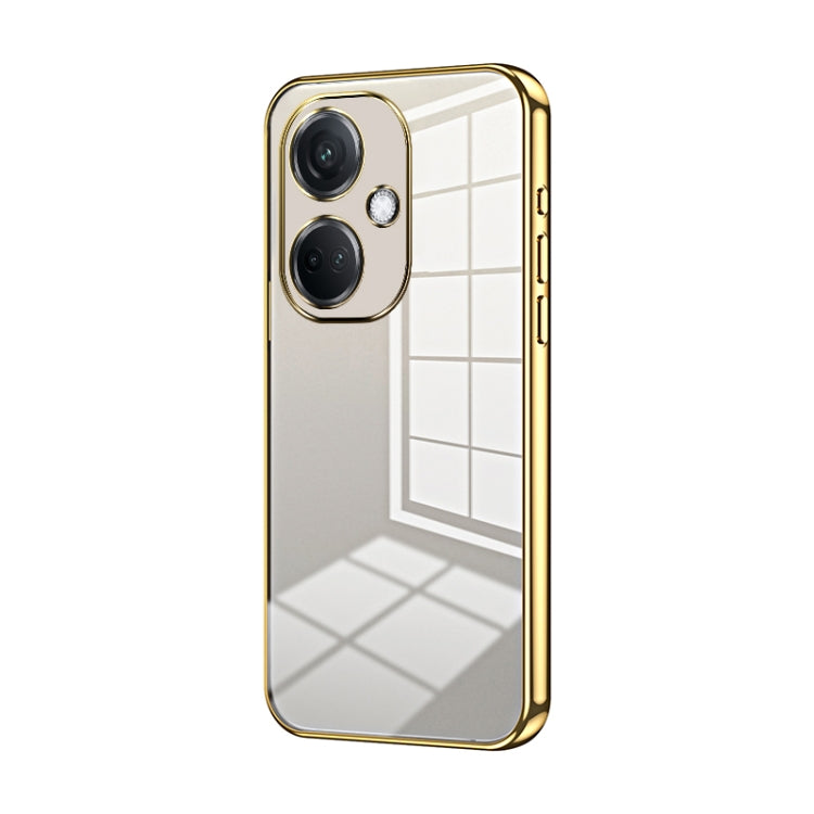 For OPPO K11 Transparent Plating Fine Hole Phone Case(Gold) - OPPO Cases by PMC Jewellery | Online Shopping South Africa | PMC Jewellery | Buy Now Pay Later Mobicred