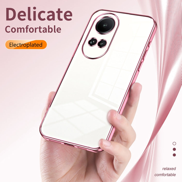 For OPPO Reno10 5G/Reno10 Pro 5G Global Transparent Plating Fine Hole Phone Case(Gold) - OPPO Cases by PMC TechLife | Online Shopping South Africa | PMC TechLife | Buy Now Pay Later Mobicred