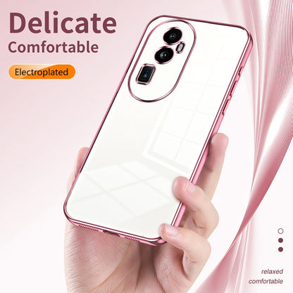 For OPPO Reno10 Pro+ Transparent Plating Fine Hole Phone Case(Transparent) - OPPO Cases by PMC Jewellery | Online Shopping South Africa | PMC Jewellery | Buy Now Pay Later Mobicred