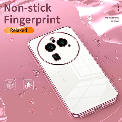 For OPPO Find X6 Pro Transparent Plating Fine Hole Phone Case(Pink) - OPPO Cases by PMC Jewellery | Online Shopping South Africa | PMC Jewellery | Buy Now Pay Later Mobicred