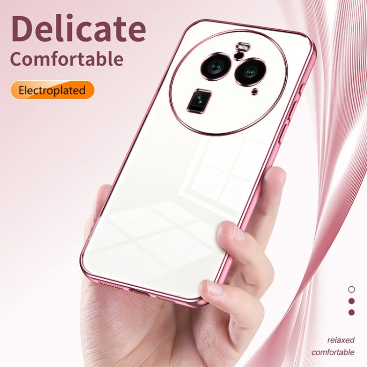 For OPPO Find X6 Pro Transparent Plating Fine Hole Phone Case(Pink) - OPPO Cases by PMC Jewellery | Online Shopping South Africa | PMC Jewellery | Buy Now Pay Later Mobicred