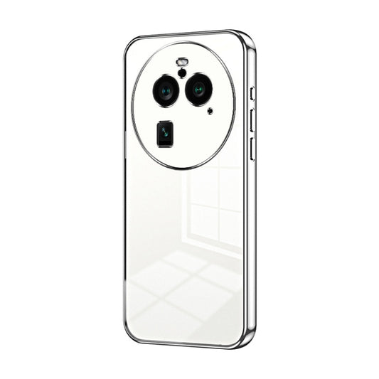 For OPPO Find X6 Pro Transparent Plating Fine Hole Phone Case(Silver) - OPPO Cases by PMC Jewellery | Online Shopping South Africa | PMC Jewellery | Buy Now Pay Later Mobicred