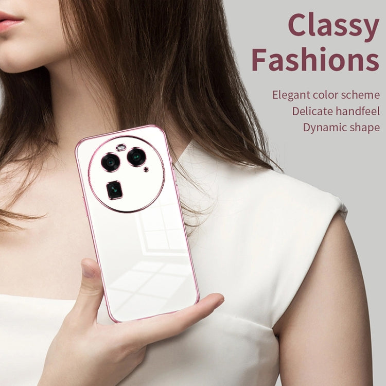 For OPPO Find X6 Transparent Plating Fine Hole Phone Case(Pink) - OPPO Cases by PMC Jewellery | Online Shopping South Africa | PMC Jewellery | Buy Now Pay Later Mobicred