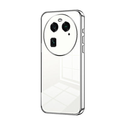 For OPPO Find X6 Transparent Plating Fine Hole Phone Case(Silver) - OPPO Cases by PMC Jewellery | Online Shopping South Africa | PMC Jewellery | Buy Now Pay Later Mobicred