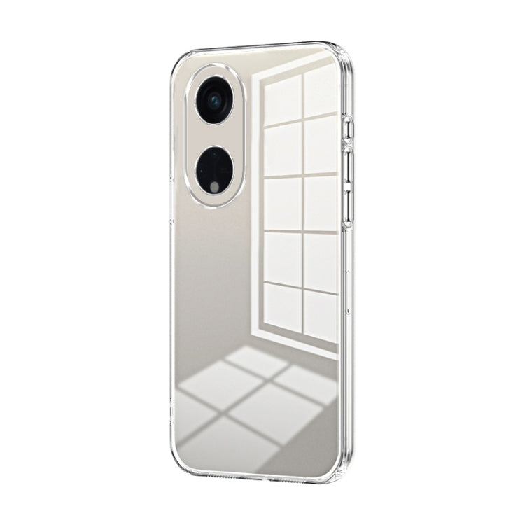 For OPPO Reno8 T 5G Transparent Plating Fine Hole Phone Case(Transparent) - OPPO Cases by PMC Jewellery | Online Shopping South Africa | PMC Jewellery | Buy Now Pay Later Mobicred