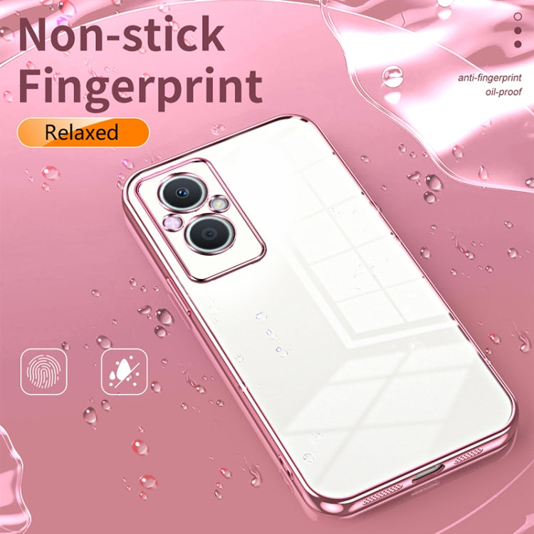 For OPPO Reno7 Z 5G / F21 Pro 5G Transparent Plating Fine Hole Phone Case(Purple) - OPPO Cases by PMC TechLife | Online Shopping South Africa | PMC TechLife | Buy Now Pay Later Mobicred